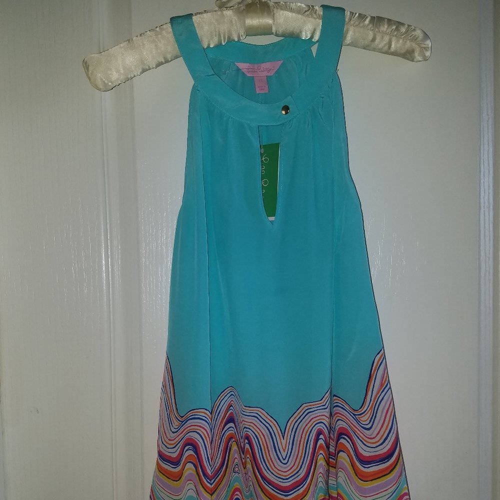 Lilly Pulitzer Top Blouse Aqua Women Size XS